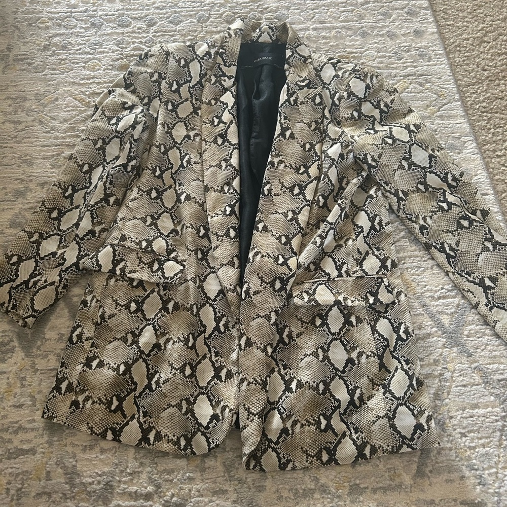 Zara Snakeskin Blazer Large